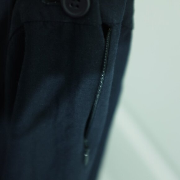 Loft navy linen blend side zipper wide leg pants size 2 - Picture 5 of 11